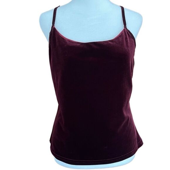 Boston Proper Wine Burgundy Velvet Cami Tank Top size M - Picture 1 of 5